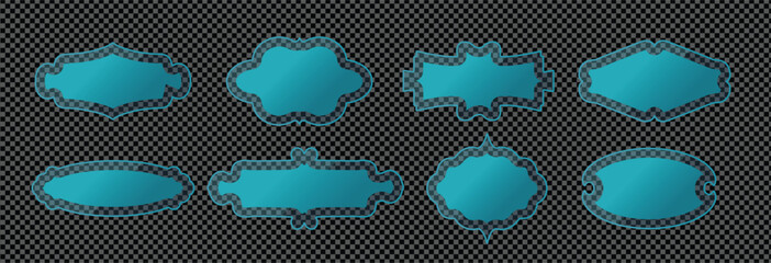 Vintage vector frame borders and cloud speech bubble labels for card templates