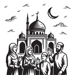 Ramdan Eid Mubark Illustration celebration