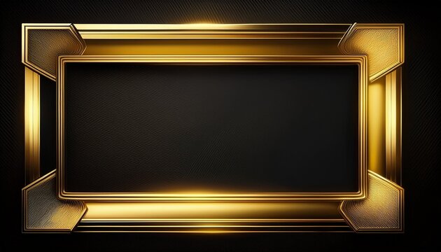 thick smooth gold frame solid black background elegant gold border modern rectangular frame luxurious gold trim clean black background simple gold frame golden frame design