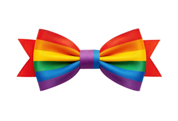 Colorful rainbow LGBT ribbon bow symbolizing pride, diversity, and inclusion
