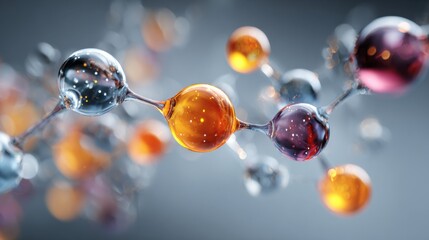 Microscopic molecular structure glowing abstract background