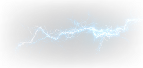 Bright Blue Lightning Bolt PNG Glowing Electric Sparks