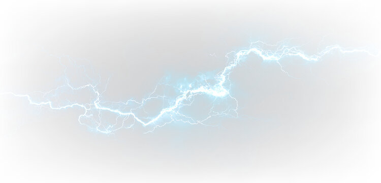 Glowing Blue Bolt PNG Lightning Spark Digital Art