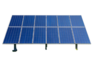 Solar panels renewable energy generation in green field isolated on transparent backg