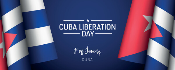 Cuba constitution day vector banner, greeting card
