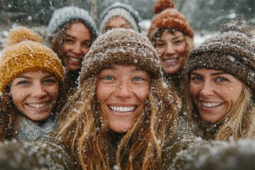 A group of young people is taking selfies. Generative AI