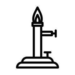 Bunsen burner line icon