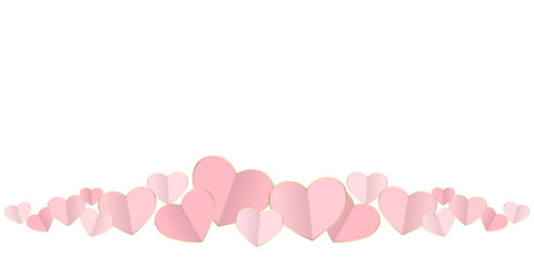 valentine's background vector abstract pink love with paper style illustration