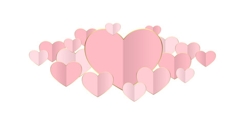 valentine's background vector abstract pink love with paper style illustration