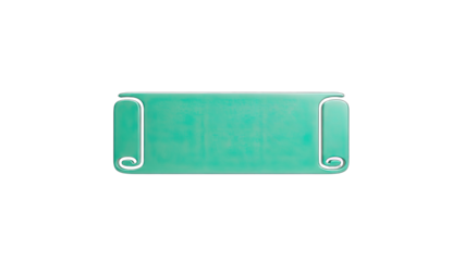 Green Scroll Banner on White Background