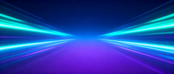 Neon - colored light tunnel