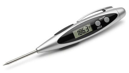 Digital cooking thermometer isolated on white background