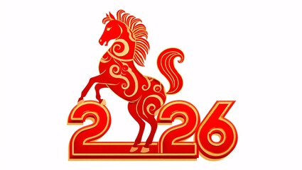 Red horse symbolizing year 2026