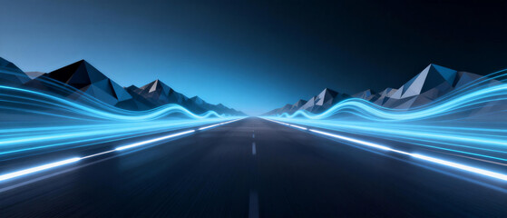 Abstract road with light trails