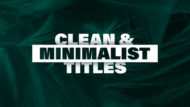 Clean and Minimalist Titles Animations