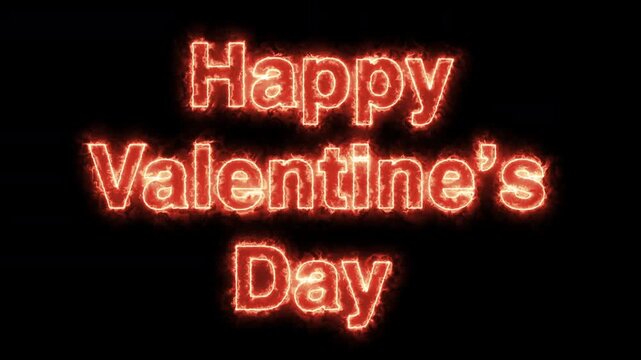 Fire Flame Burning Happy Women's Day Text on Black Background