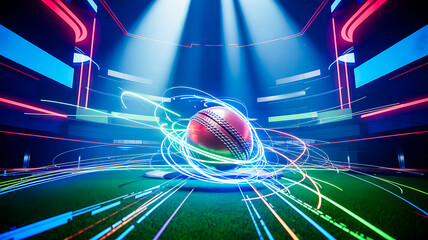 CricketBallWithNeonEffectsOnField