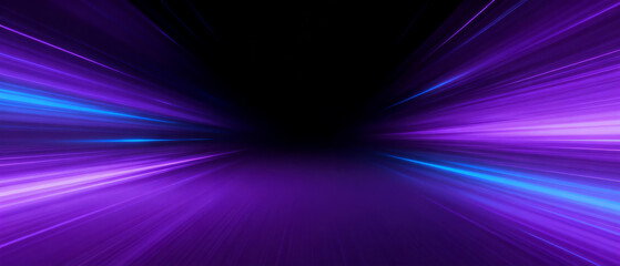 Purple and blue light tunnel