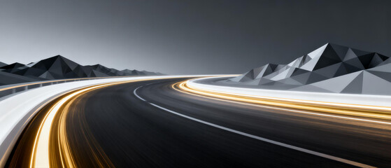 Abstract road with light trails