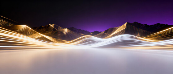 Abstract light - trail landscape