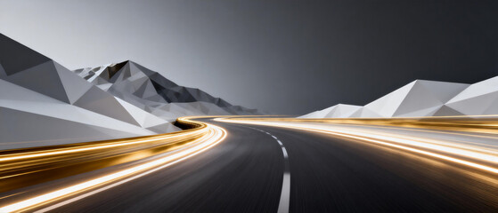 Abstract road with light trails