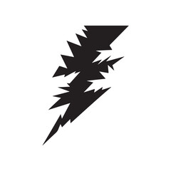 Black Color Lightning bolt illustration Silhouette Vector Illustration, Solid White Background (1).eps