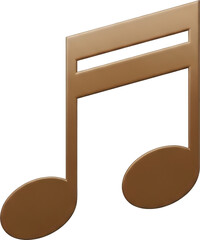 Brown Musical Note 3D Icon