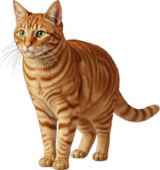 Ginger Tabby Cat Standing Profile