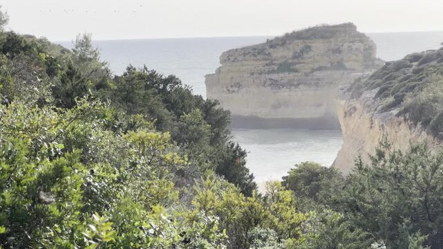 Beautiful Barranquinho Beach in Porches in the Algarve in Portugal.