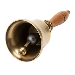 Metal school bell isolated on transparent background