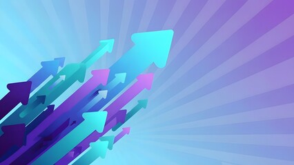 Fototapeta premium Abstract Colorful Arrows Pointing Upward Representing Business Growth and Success