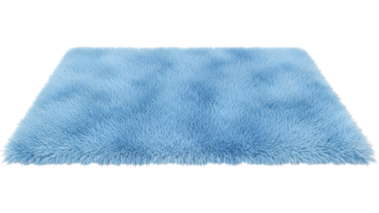 Light blue shaggy rug isolated on a transparent background light blue rug fluffy rug blue carpet soft rug