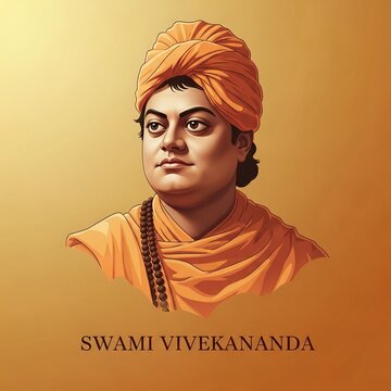 Swami Vivekananda Portrait Indian Monk Philosopher Graphic Art