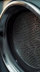 Close-up of a modern dryer drum interior with ventilation holes