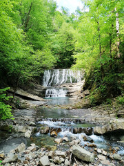 Waterfall in the Caucasus Mountains