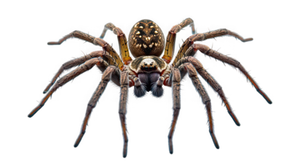 Large Wolf Spider Isolated on White Background

