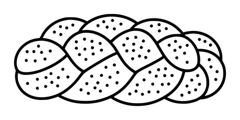 Interwoven black and white teardrop shapes pattern braided