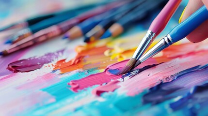 Digital artist engaged in creative process with vibrant sketches and conceptual art on tablet