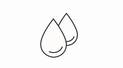 Minimalist black and white vector icon showing two drops, designed for medical, hospital, and healthcare themes. Perfect for use in health apps, hospital signage, blood donation campaigns, laboratory 