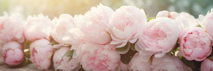 Wedding bouquet of pink peonies