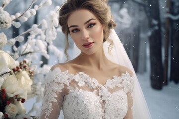 Portrait of a beautiful bride girl