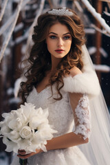 Portrait of a beautiful bride girl