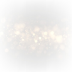 Golden bokeh sparkle dust light explosion overlay. PNG