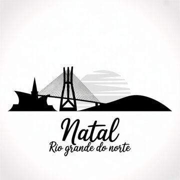 Natal Rio Grande do Norte Skyline Silhouette &mdash; A Dune-Backed Coastal Capital of Northeastern Brazil Vector Illustration