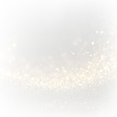Golden bokeh sparkle dust light explosion overlay. PNG