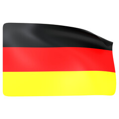 The German flag fluttering in the wind 3D Icon Illustration. Low Poly Style