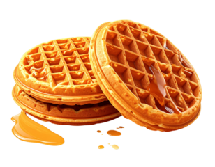 Stroopwafels on white isolated on clear png background and transparent background. Ba