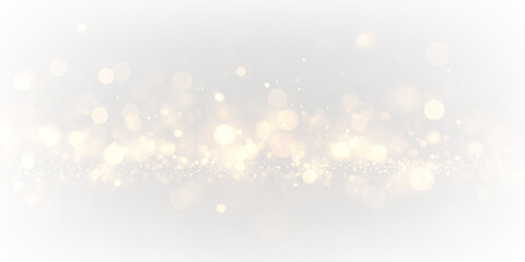Golden bokeh sparkle dust light explosion overlay. PNG