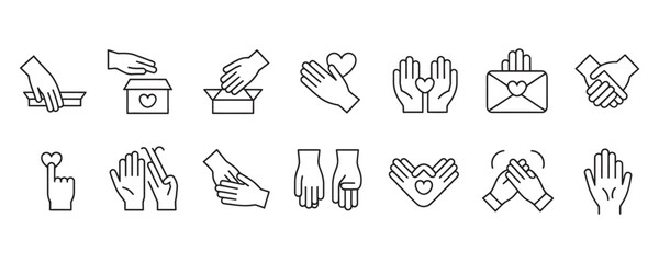 Minimalist line icons for business communication and support