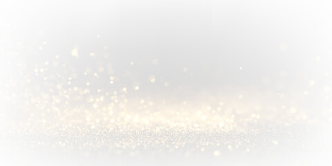Golden bokeh sparkle dust light explosion overlay. PNG